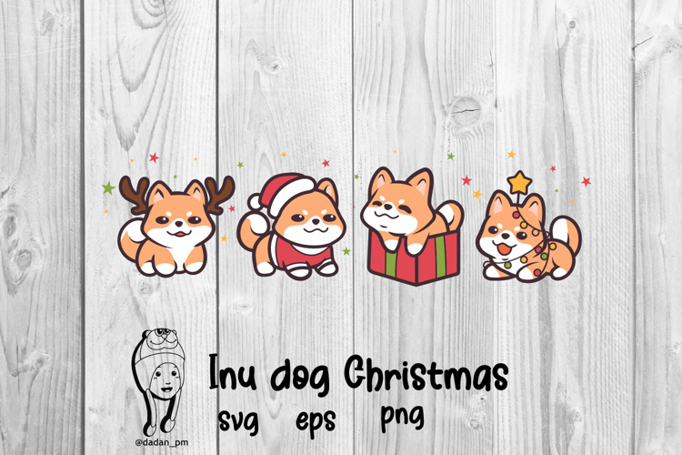 Shiba inu dog christmas