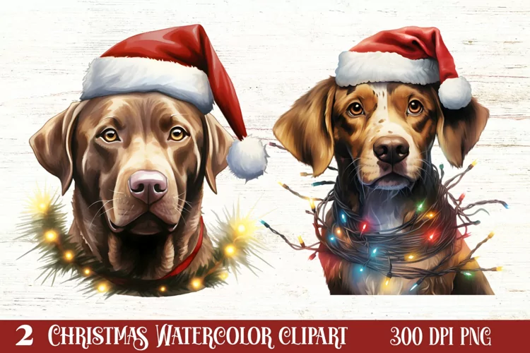 Dog Christmas Lights Sublimation Clipart, Chritsmas PNG