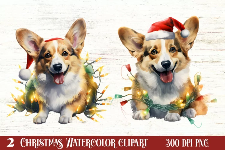 Dog Christmas Lights Sublimation Clipart, Chritsmas PNG