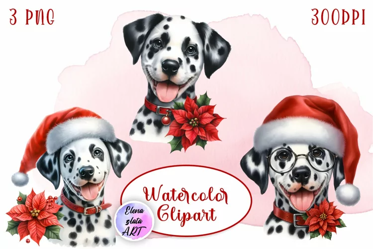 Cute Christmas Dog Clipart | Christmas Sublimation PNG