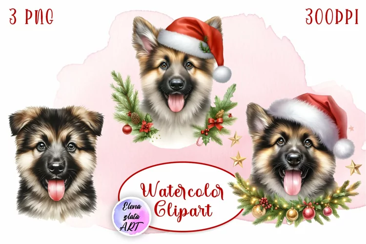 Cute Christmas Dog Clipart | Christmas Sublimation PNG
