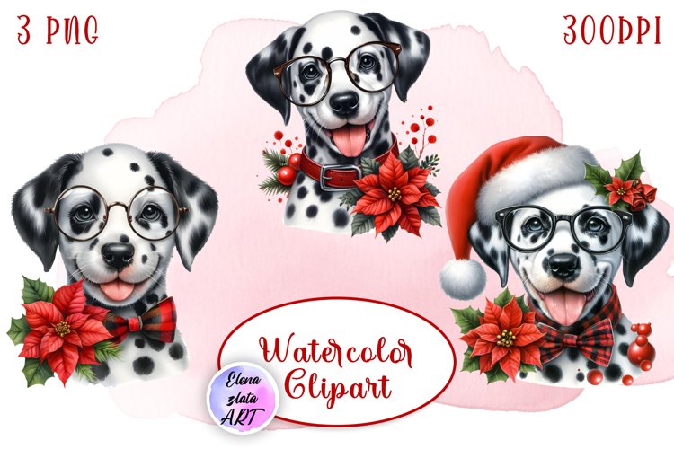 Cute Christmas Dog Clipart | Christmas Sublimation PNG