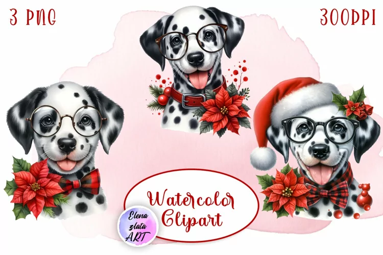 Cute Christmas Dog Clipart | Christmas Sublimation PNG