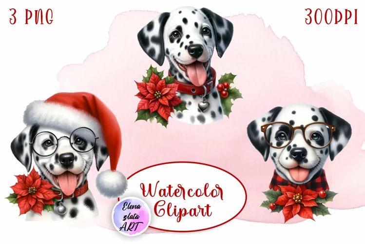 Cute Christmas Dog Clipart | Christmas Sublimation PNG