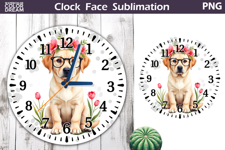 Dog Clock Face Sublimation | Labrador Clock Design