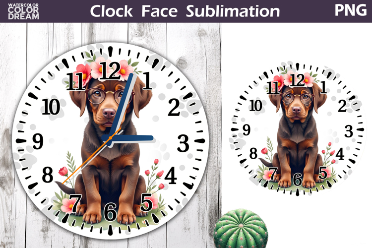 Dog Clock Face Sublimation | Labrador Clock Design