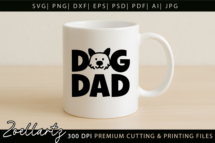 Dog Dad SVG Paw Prints SVG Fathers Day T-shirt Mug Design