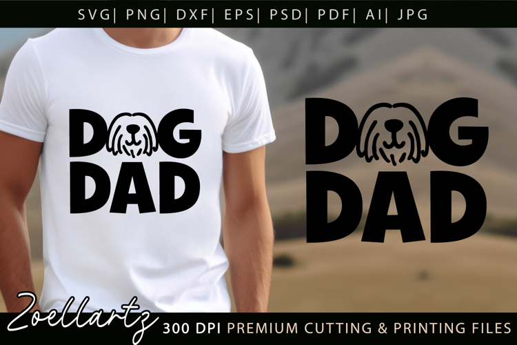 Dog Dad SVG Paw Prints SVG Fathers Day T-shirt Mug Design