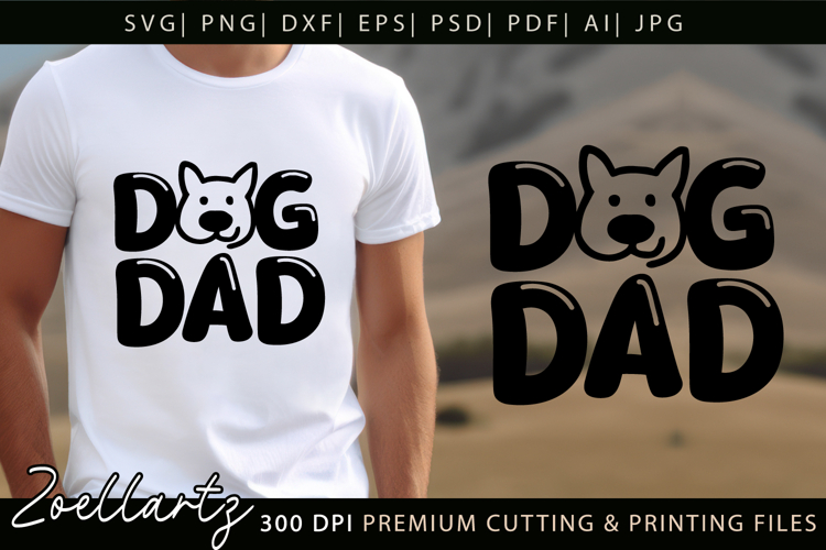 Dog Dad SVG PNG EPS Paw Prints SVG Dog Daddy T-shirt Design