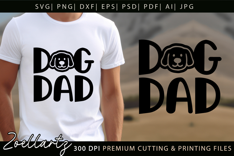 Dog Dad SVG Paw Prints SVG Fathers Day T-shirt Mug Design