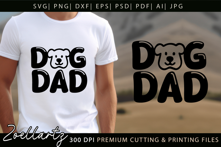 Dog Dad SVG Paw Prints SVG Fathers Day T-shirt Mug Design