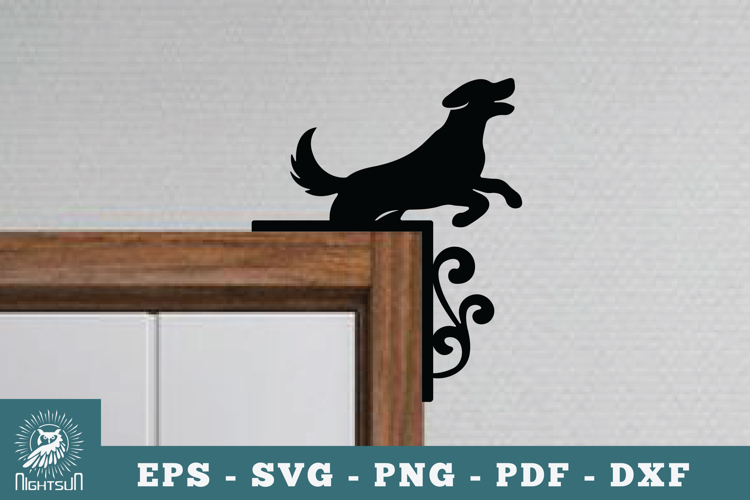 Dog Door Corner Lasercut SVG