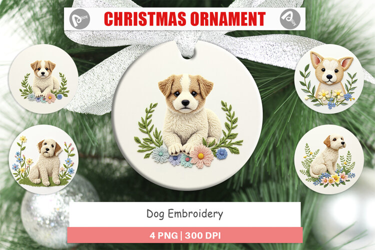 Ornament Dog Embroidery example image 1