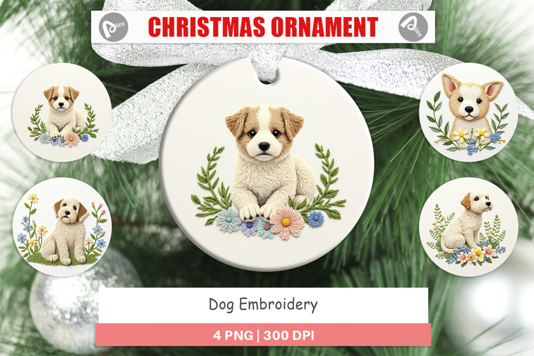 Ornament Dog Embroidery
