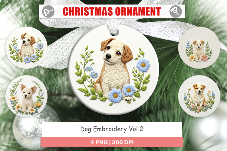 Ornament Dog Embroidery