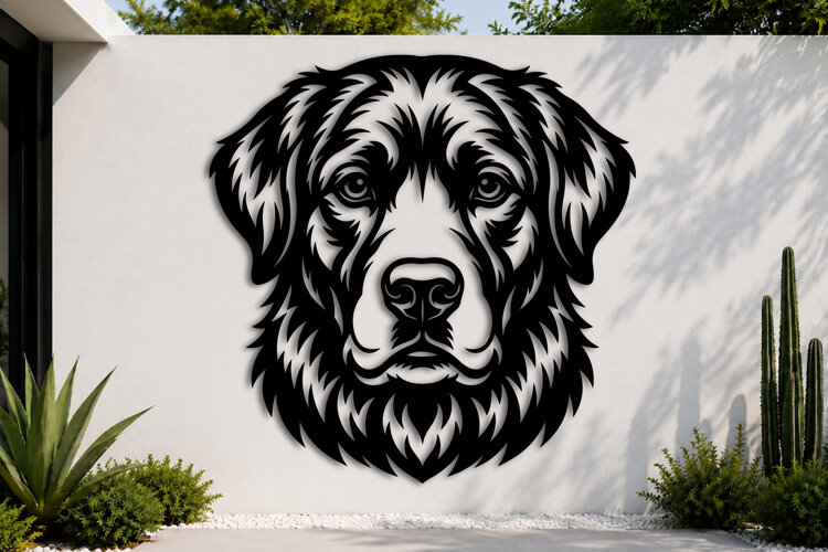 Dog Face Line Art Cut File example image 1