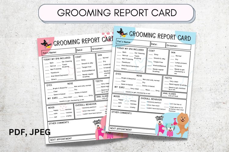 Dog Grooming Report Card Pet Report Card