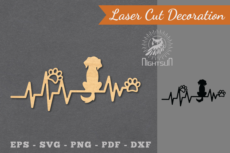 Dog Heartbeat Laser Cut Decoration