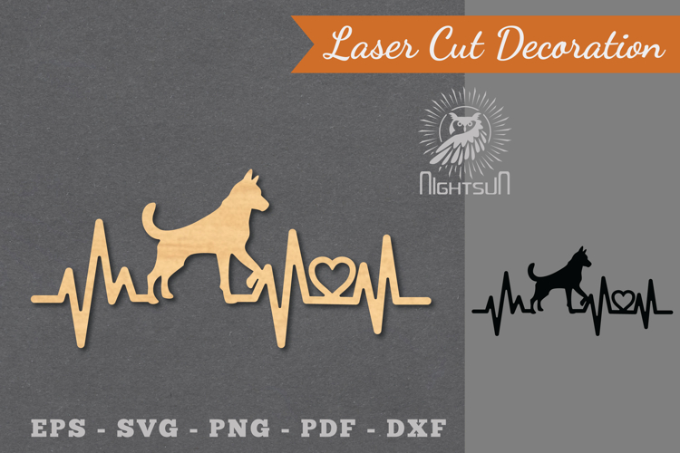 Dog Heartbeat Laser Cut Decoration