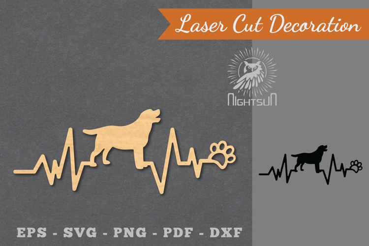 Dog Heartbeat Laser Cut Decoration