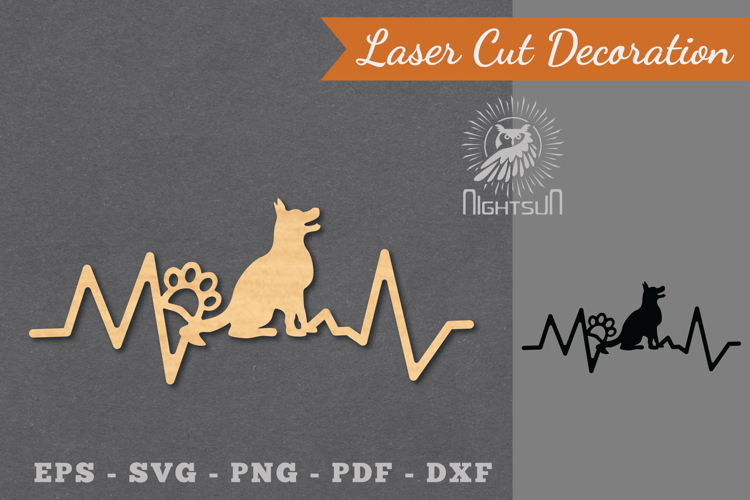 Dog Heartbeat Laser Cut Decoration