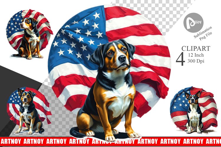 Dog 4th of July Clipart