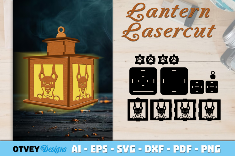 Dog Lantern Lamps LaserCut