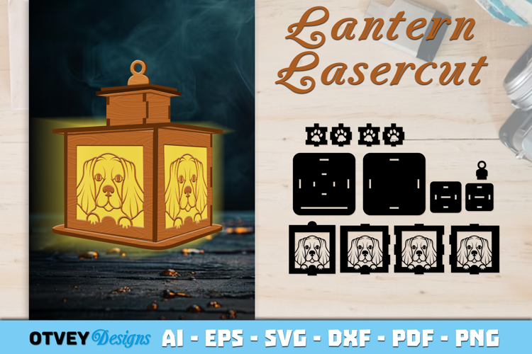 Dog Lantern Lamps LaserCut
