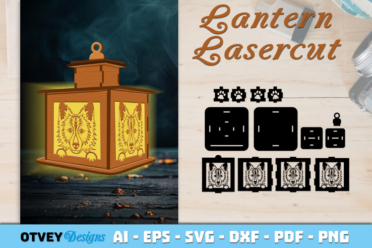 Dog Lantern Lamps LaserCut