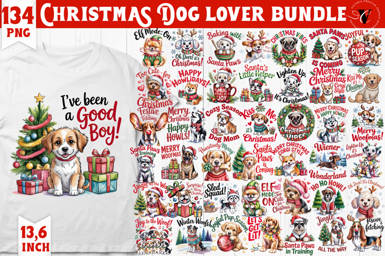 Christmas Dogs sublimation | Christmas Dog lover clipart