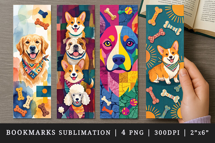 Dog lover bookmarks printable sublimation bookmark design example image 1