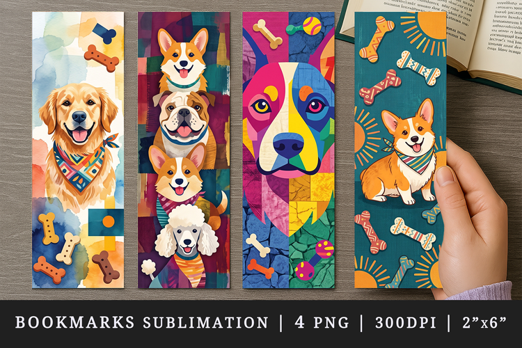 Dog lover bookmarks printable sublimation bookmark design