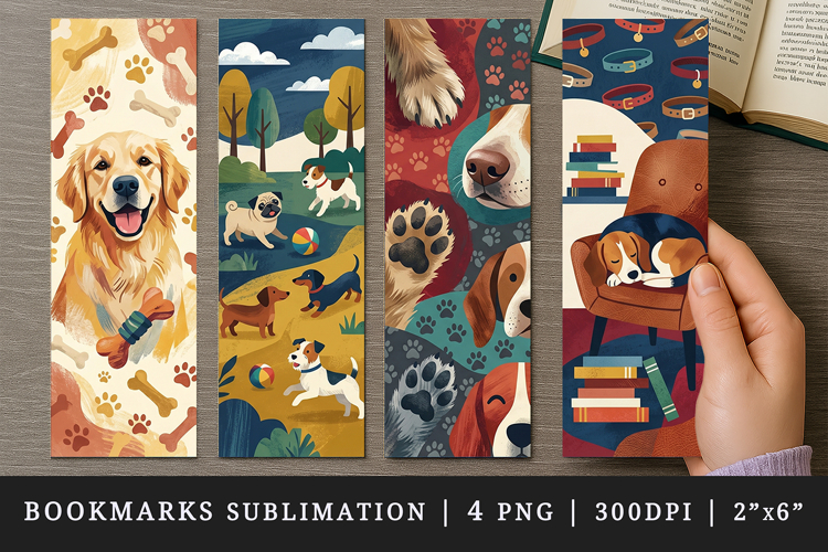 Dog lover bookmarks printable sublimation bookmark design