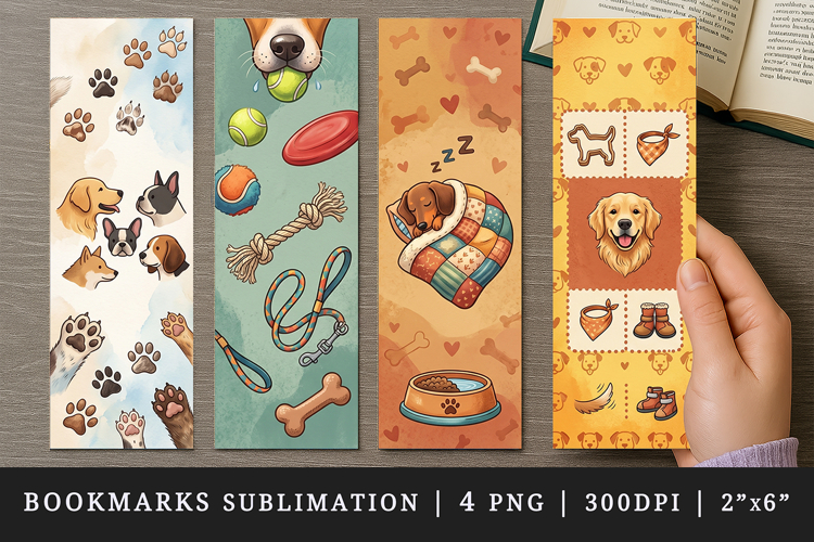 Dog lover bookmarks printable sublimation bookmark design