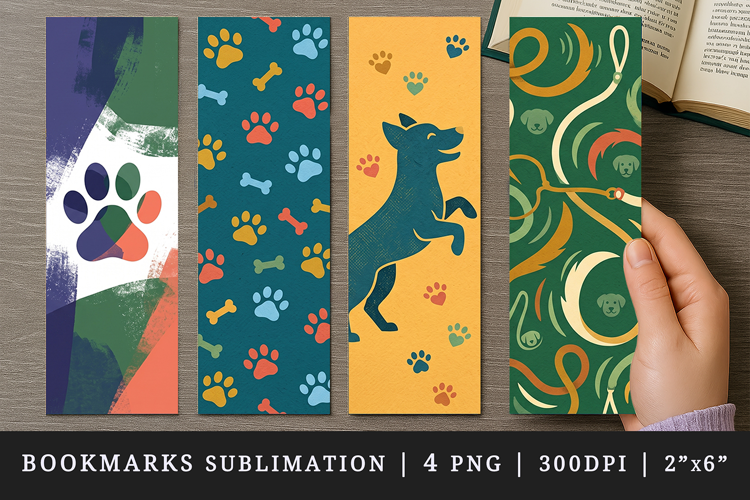 Dog lover bookmarks printable sublimation bookmark design