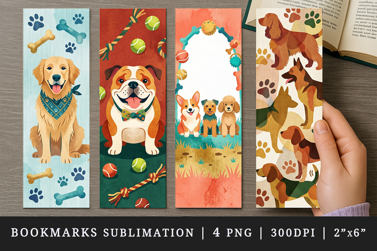 Dog lover bookmarks printable sublimation bookmark design
