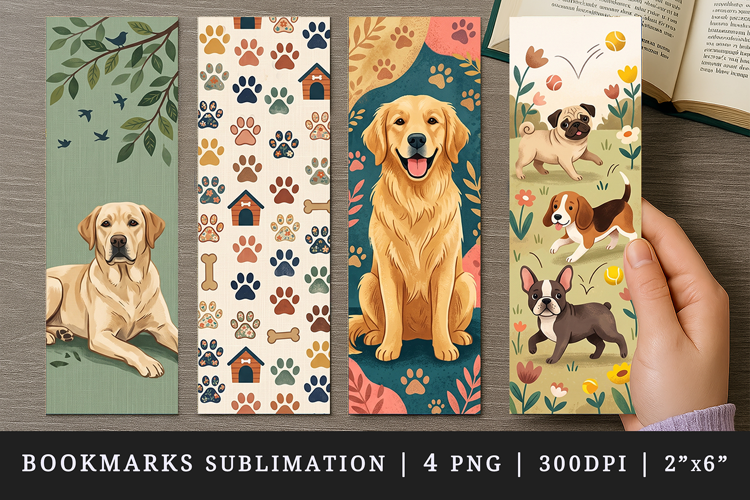 Dog lover bookmarks printable sublimation bookmark design