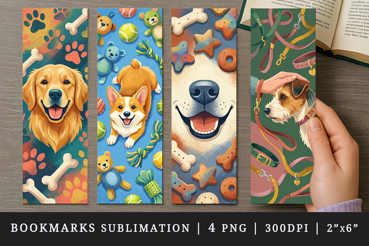 Dog lover bookmarks printable sublimation bookmark design