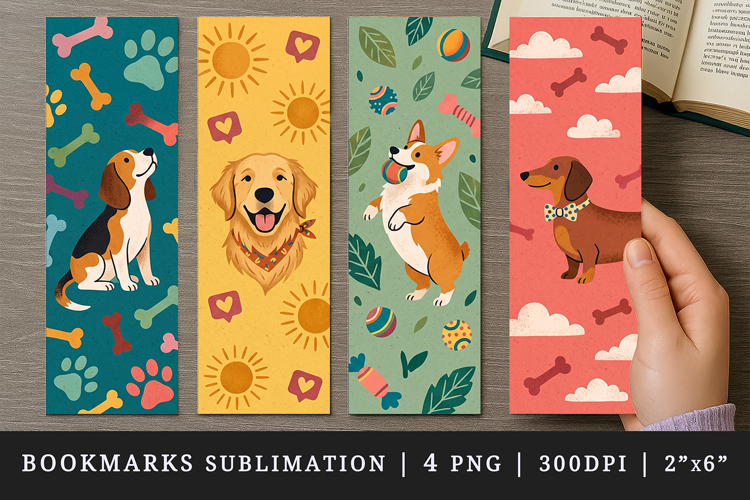 Dog lover bookmarks printable sublimation bookmark design