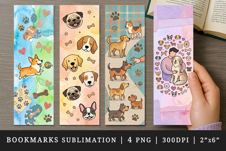 Dog lover bookmarks printable sublimation bookmark design