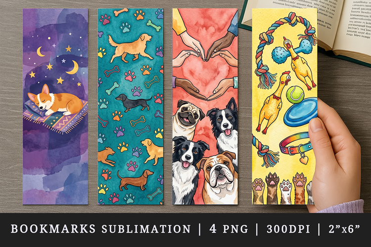 Dog lover bookmarks printable sublimation bookmark design