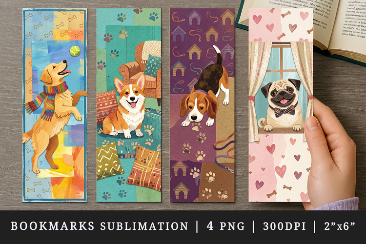 Dog lover bookmarks printable sublimation bookmark design