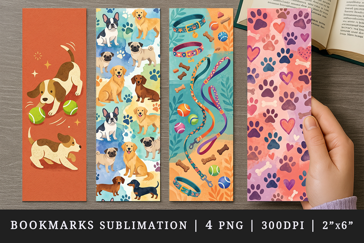 Dog lover bookmarks printable sublimation bookmark design
