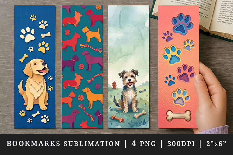 Dog lover bookmarks printable sublimation bookmark design