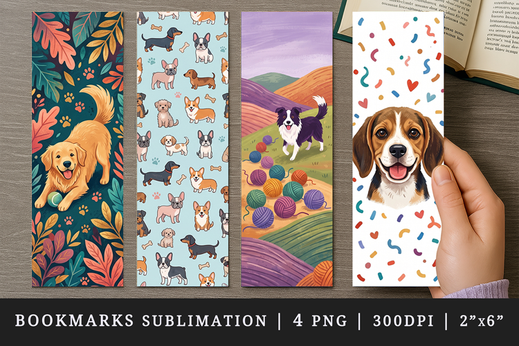 Dog lover bookmarks printable sublimation bookmark design
