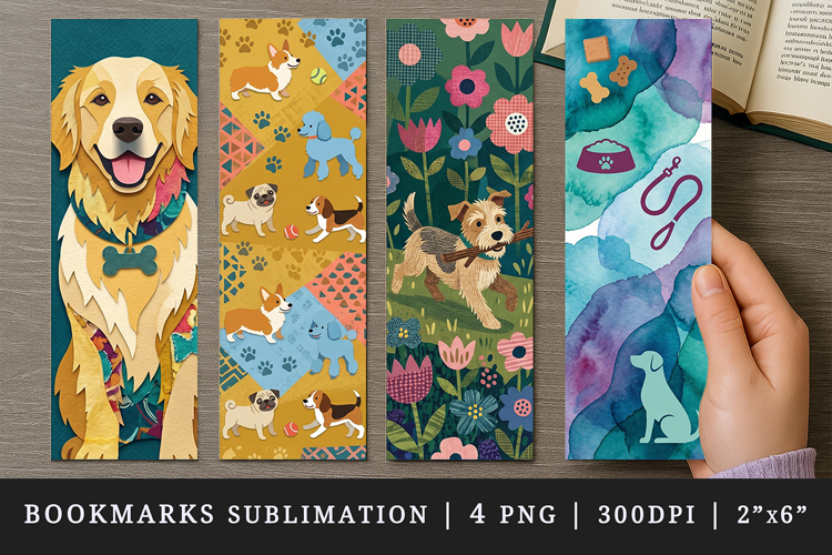 Dog lover bookmarks printable sublimation bookmark design