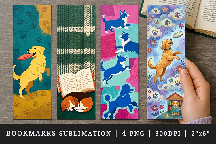 Dog lover bookmarks printable sublimation bookmark design