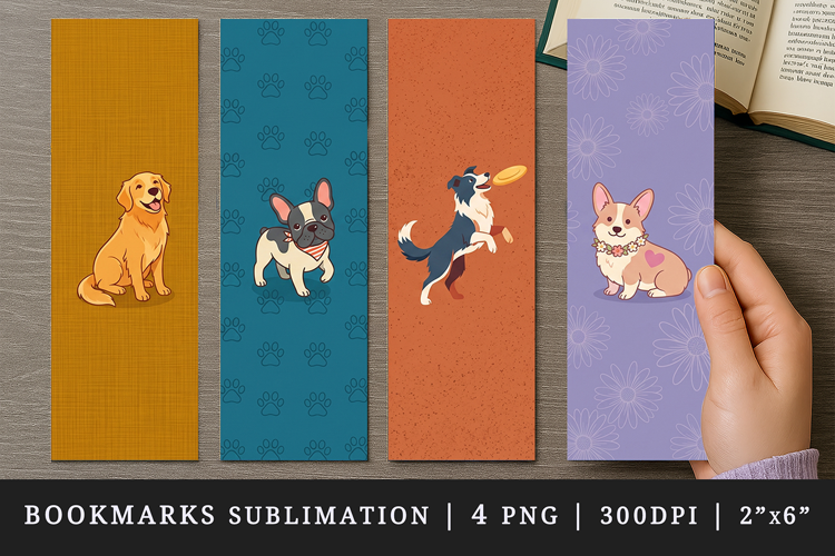 Dog lover bookmarks printable sublimation bookmark design
