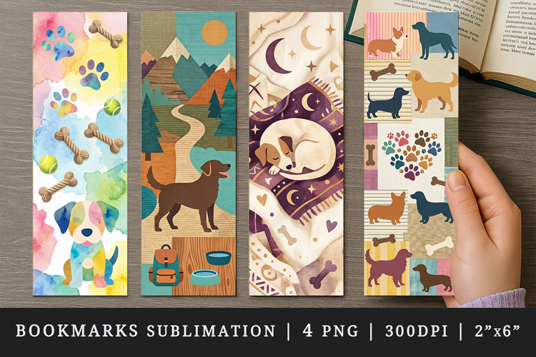 Dog lover bookmarks printable sublimation bookmark design