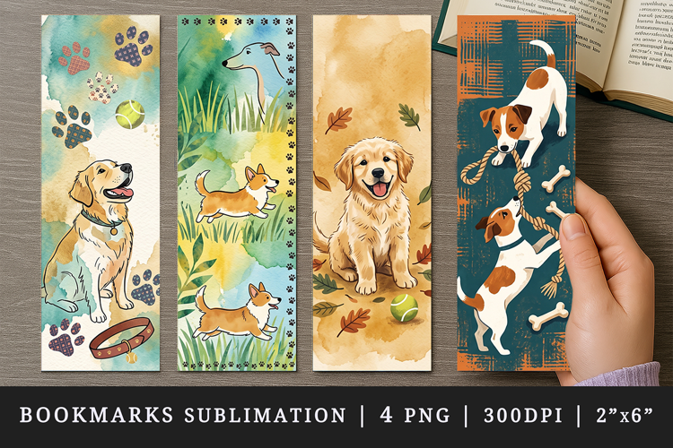 Dog lover bookmarks printable sublimation bookmark design